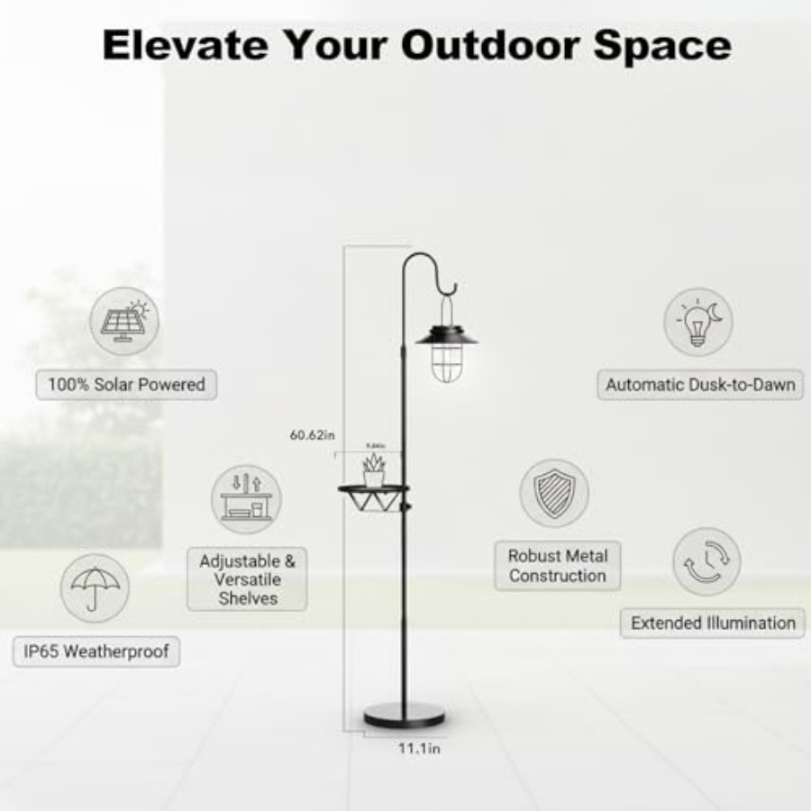 Solar Floor Lamp with Table, 6 - Outdoor Lighting Lamps review and price
