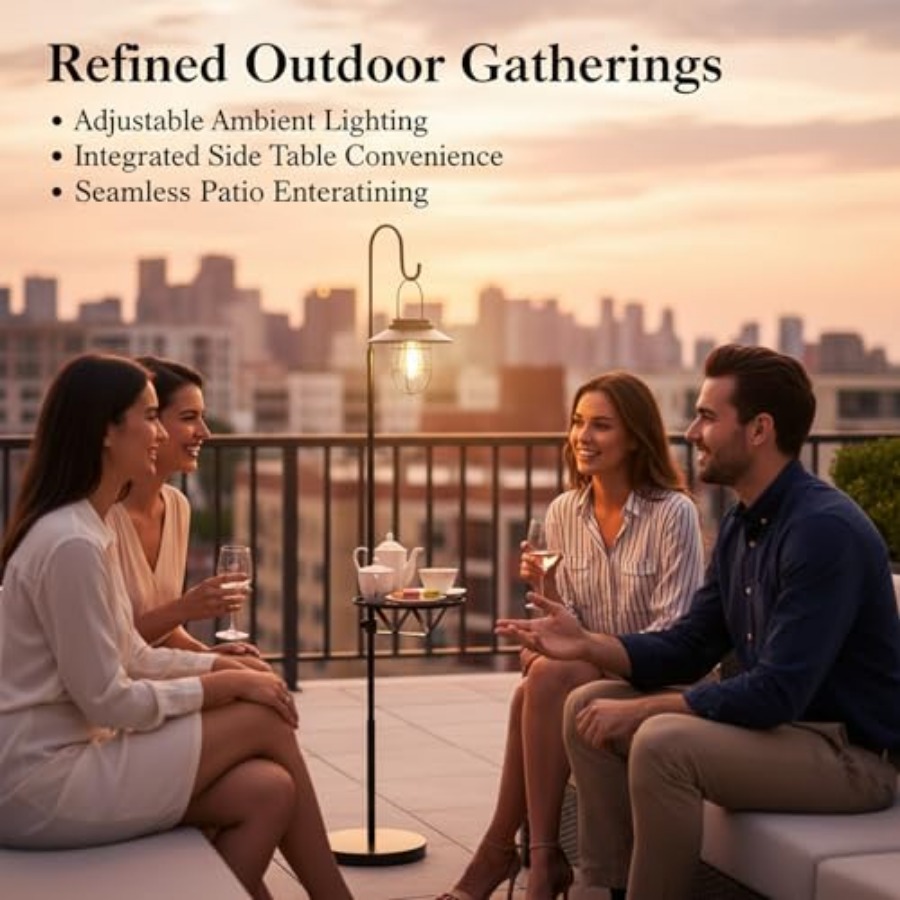 Solar Floor Lamp with Table, 6 - Outdoor Lighting Lamps review and price