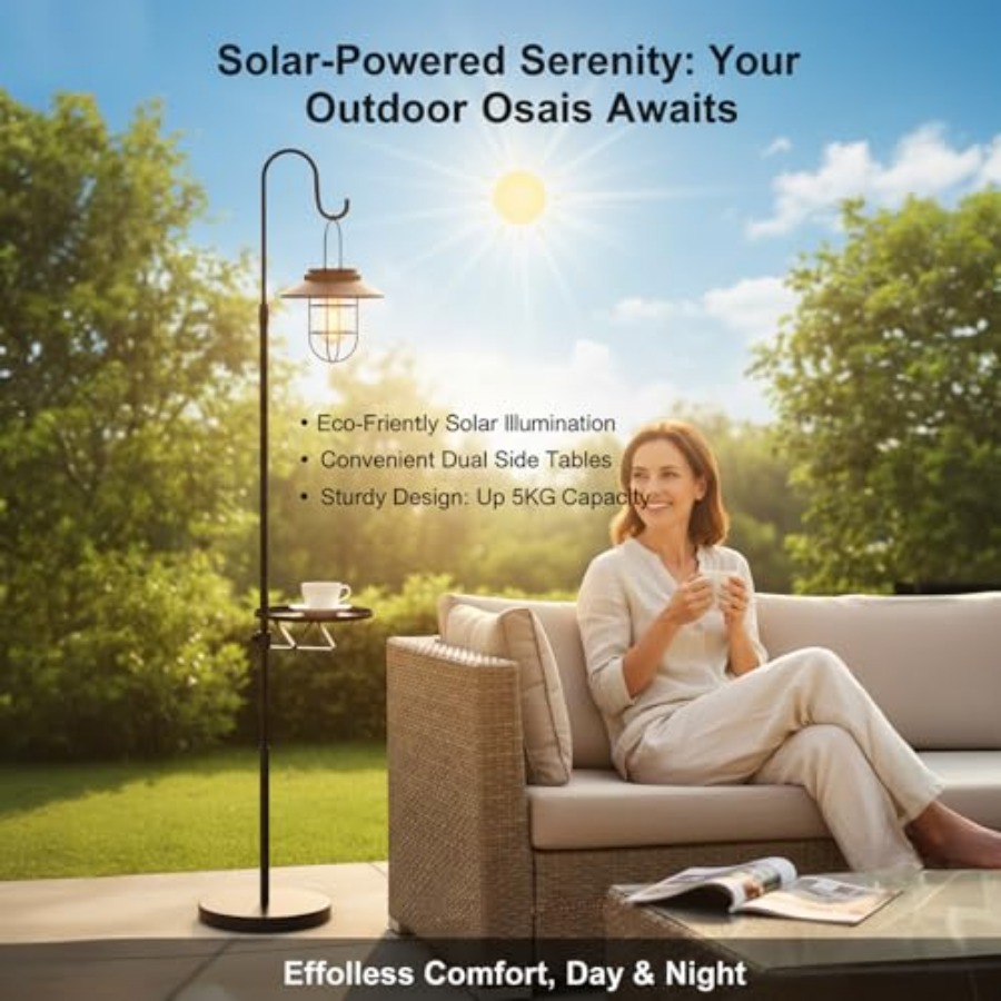 Solar Floor Lamp with Table, 6 - Outdoor Lighting Lamps review and price