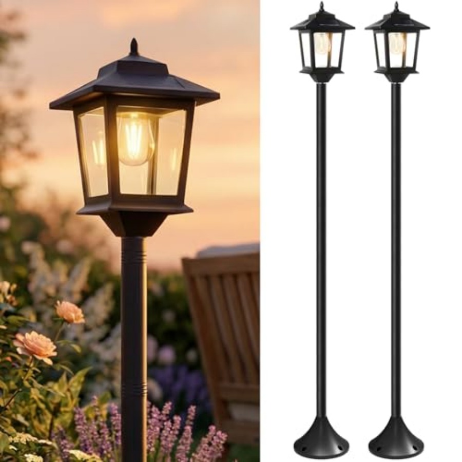 Outdoor Solar Post Lights, 2-P - Outdoor Lighting Lamps review and price
