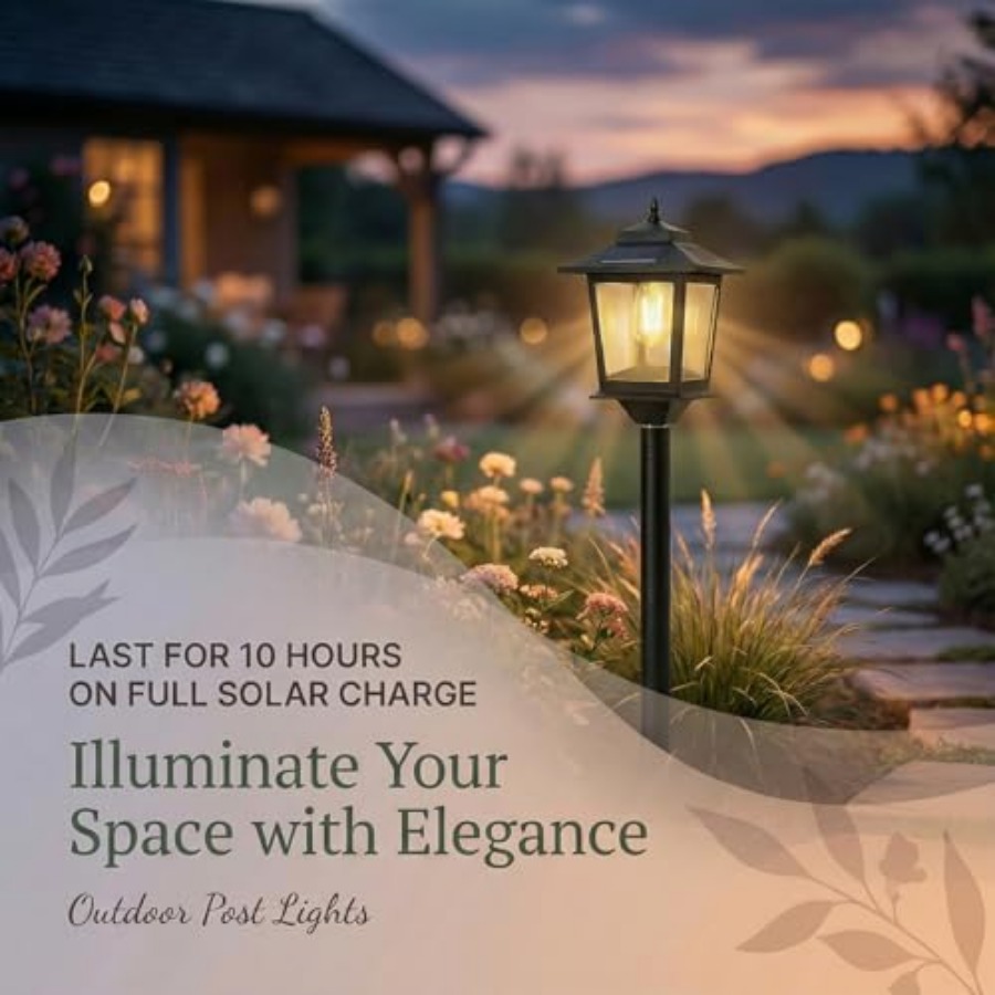 Outdoor Solar Post Lights, 2-P - Outdoor Lighting Lamps review and price