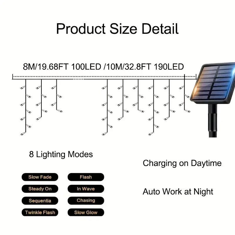 Solar Icicle Lights Outdoor Fa - Solar Fairy String review and price