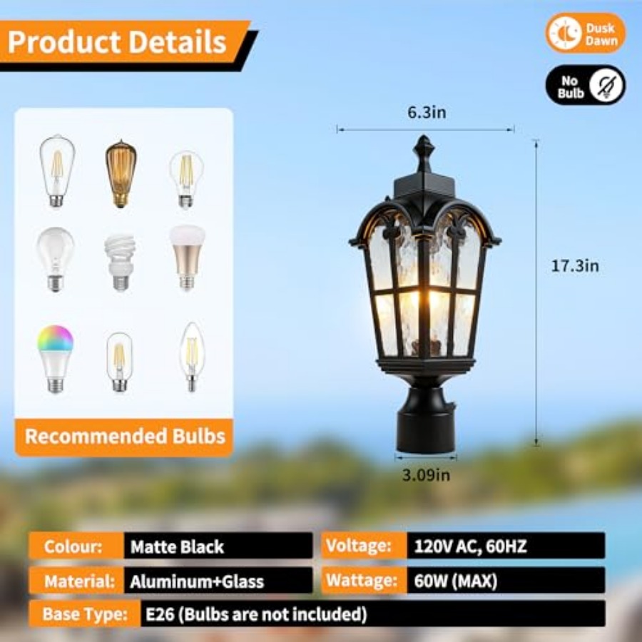 Sensor Outdoor Post Lights Wat - Outdoor Lighting Lamps review and price