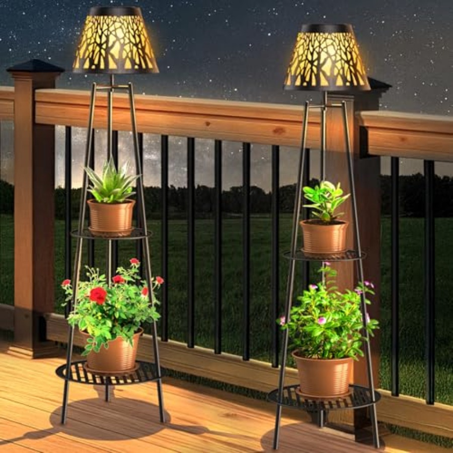 2 Pack Outdoor Solar Floor Lam - Outdoor Lighting Lamps review and price