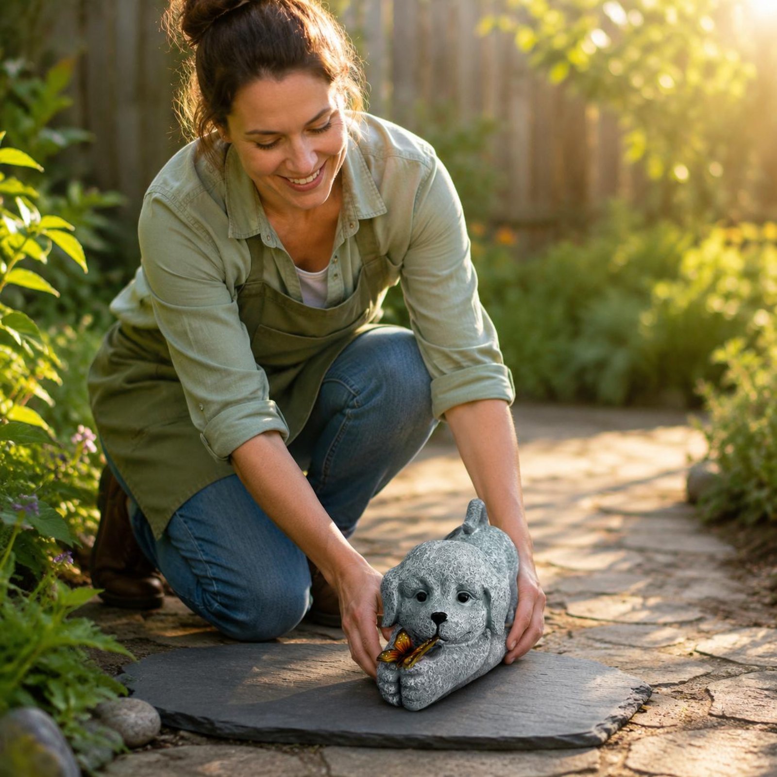 Solar Dog Statue Resin Craft S - Outdoor Lighting Ip65 review and price
