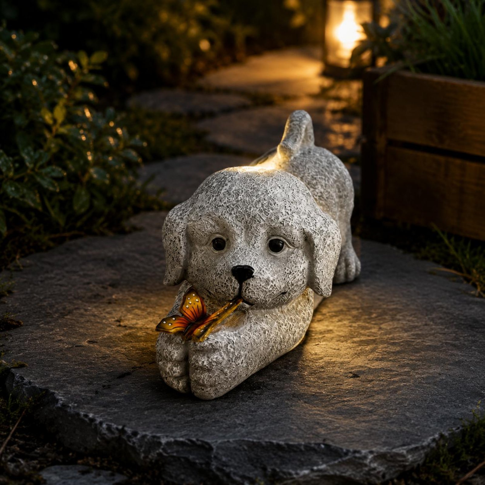 Solar Dog Statue Resin Craft S - Outdoor Lighting Ip65 review and price