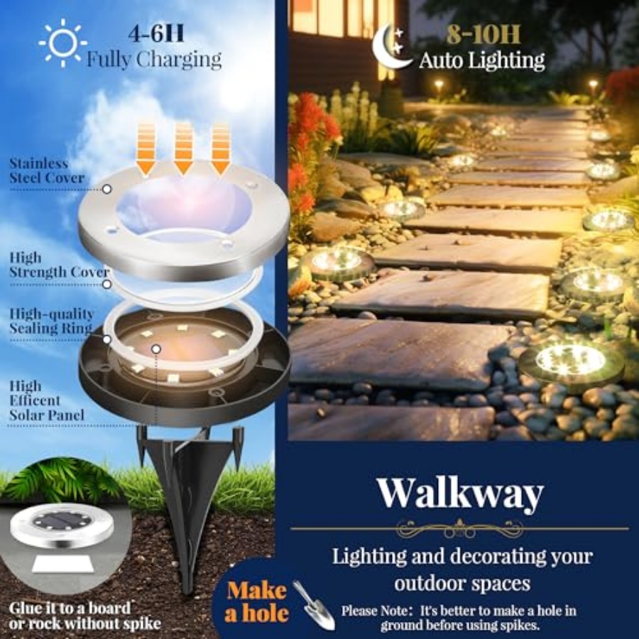 Solar Ground Lights Solar Ligh - Outdoor Lighting Driveway review and price